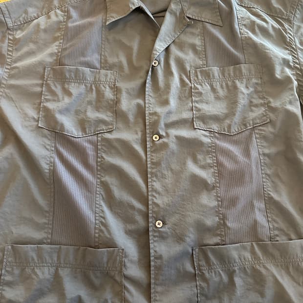 휴머러스어카운트 GUAYABERA 쿠바셔츠 네이비 M 팝니다