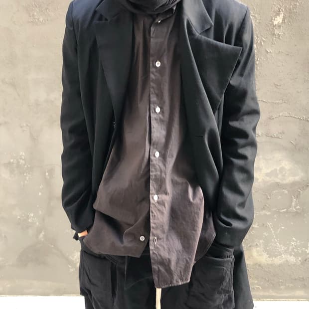 요지야마모토 차이나카라 롱셔츠