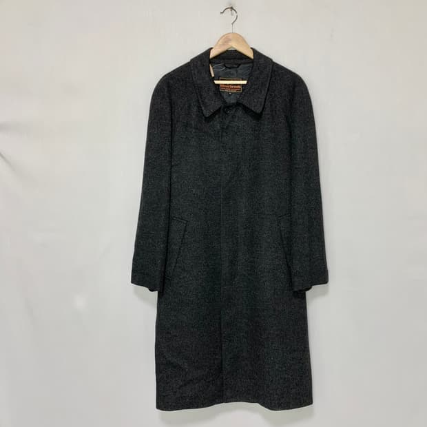 Moorbrook 빈티지 100% 캐시미어 롱코트 남녀공용 차콜