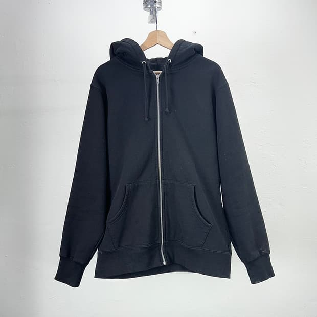 슈프림 18AW 펠트 로고 블랙 후드 집업