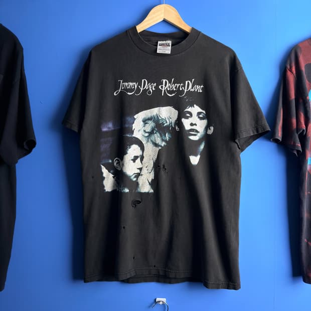 (L) 90s 지미 페이지 & 로버트 플랜트 빈티지 투어 티셔츠