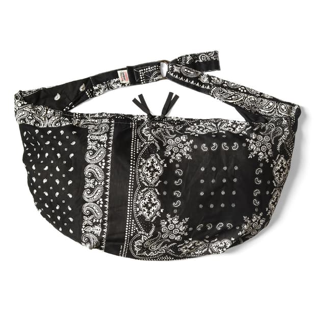 캐피탈 거즈 랫 브랜드 반다나 패치워크 패턴 트랜짓 스너프킨 백 블랙