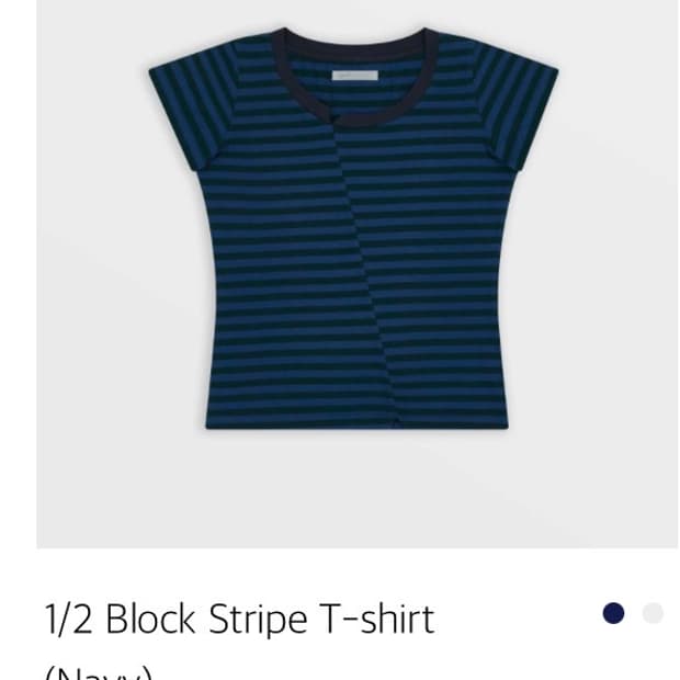 사파리스팟  1/2 Block Stripe T-shirt (Navy)