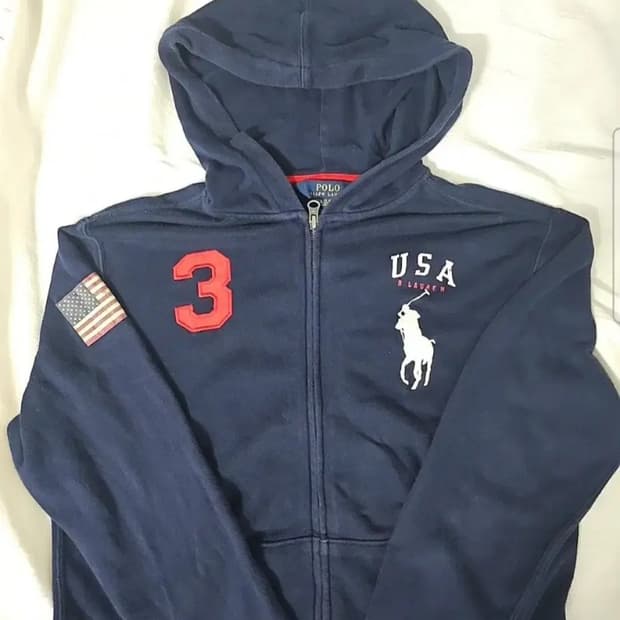 폴로빅포니 성조기후드집업