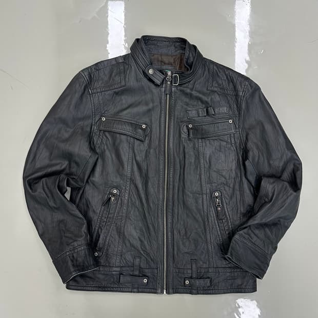 빈티지 램스킨 레더 라이더 자켓