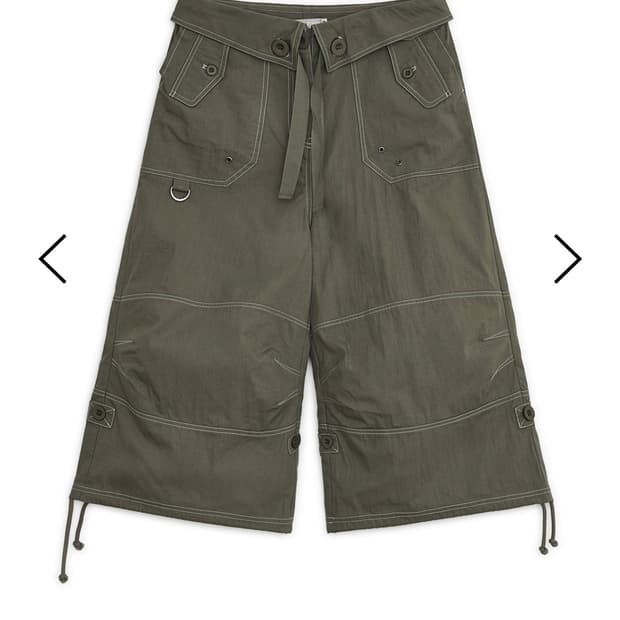Star strap capri pants (Brown)