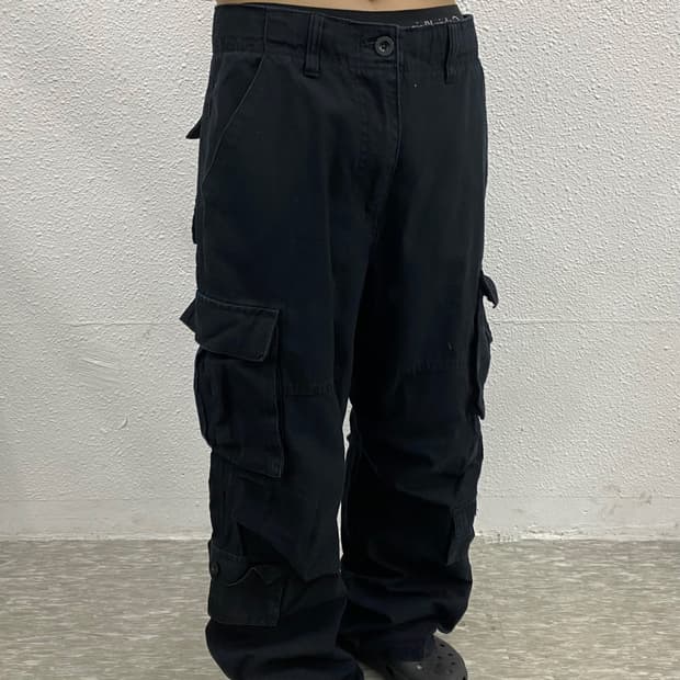 빈티지 힙합 블랙 카고팬츠 XL
