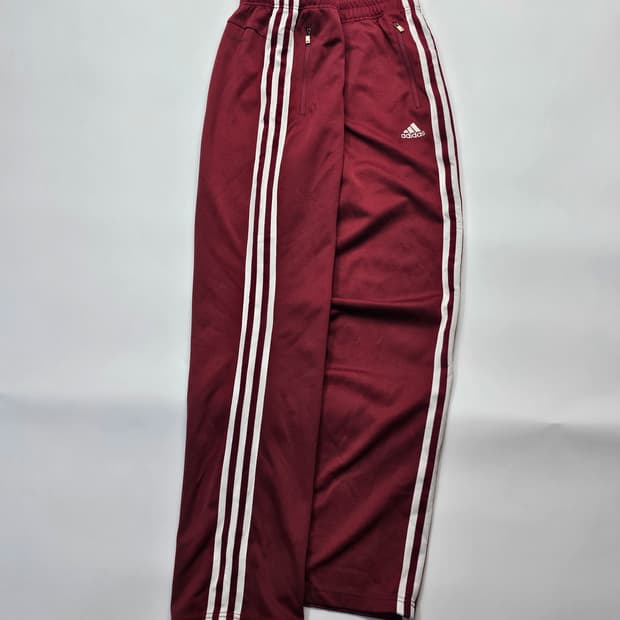 아디다스 삼선 버건디 트랙팬츠 져지 바지