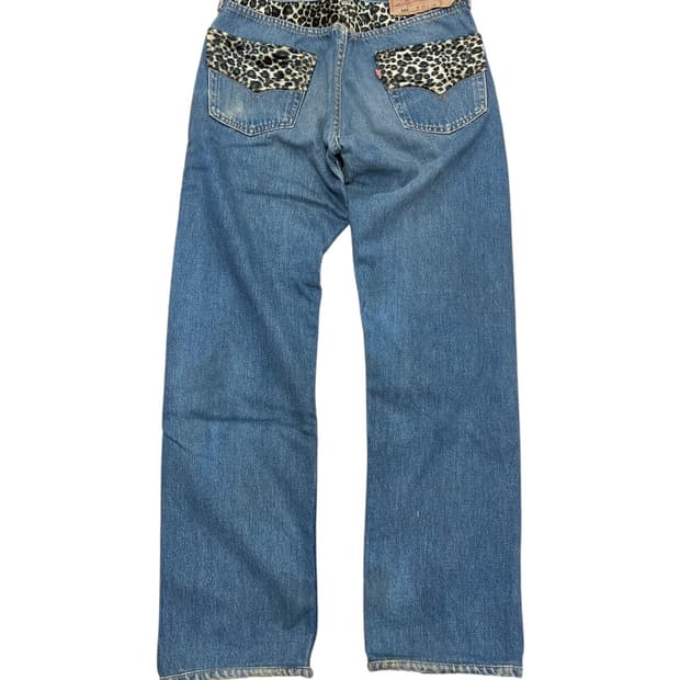 90s 리바이스 501 레오파드 커스텀 데님