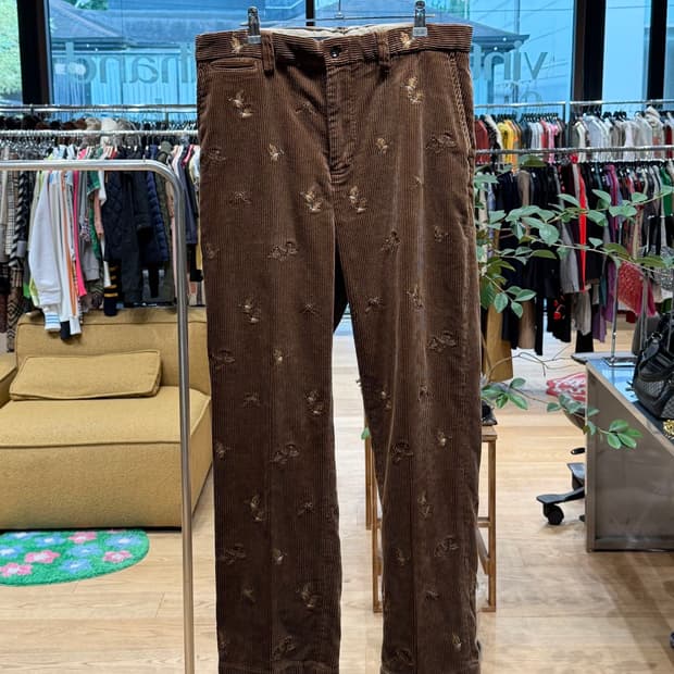 폴로 랄프로렌 브라운 덕 자수 코듀로이 팬츠 
