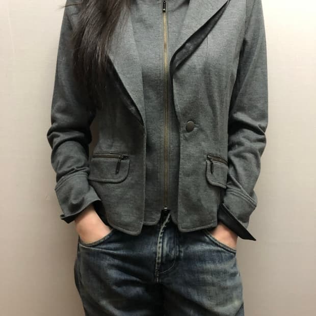 빈티지 그레이 펑크 자켓