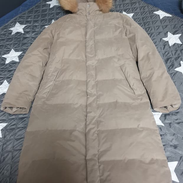 VOV 보브 라쿤퍼 덕다운 롱패딩 진한베이지색 (77)