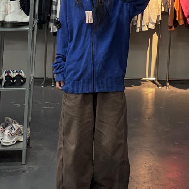 스톤아일랜드 나일론 후드 니트집업 A3376