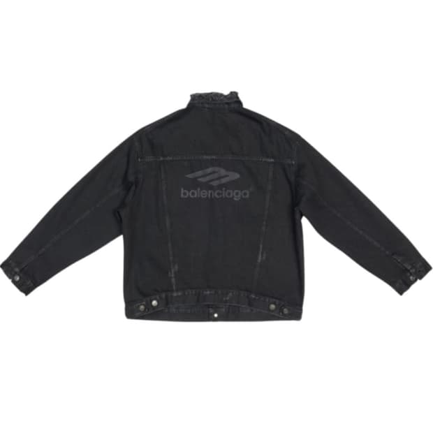발렌시아가 3B 스포츠 아이콘 라지 핏 재패니스 데님 자켓 블랙