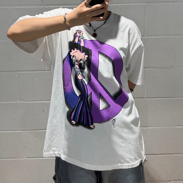(USA made)Betty Boop 1/2 sleeve T-shirts