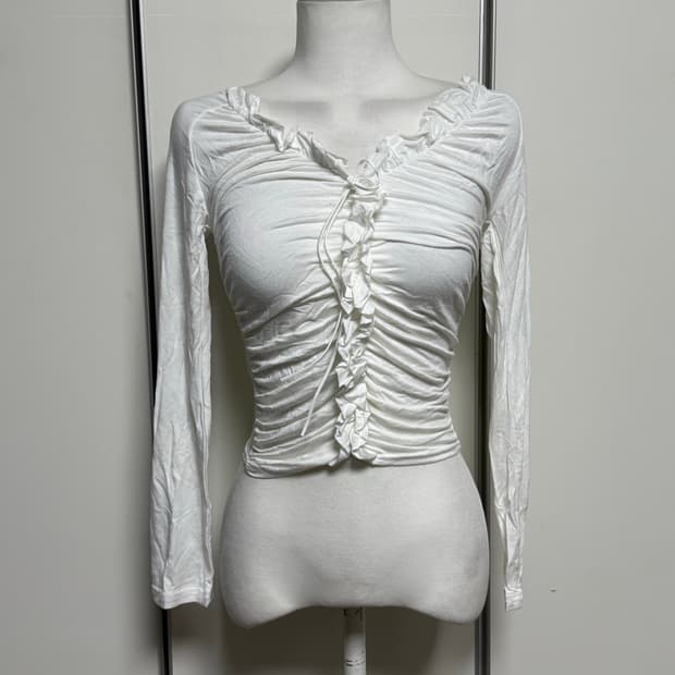 프릴티셔츠 화이트 