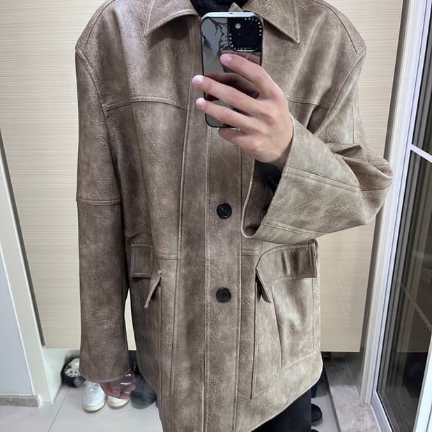 [m] yiyae 샘플 소가죽 코트