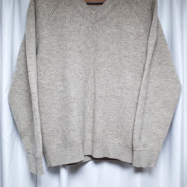 무인양품 울 V넥 니트
