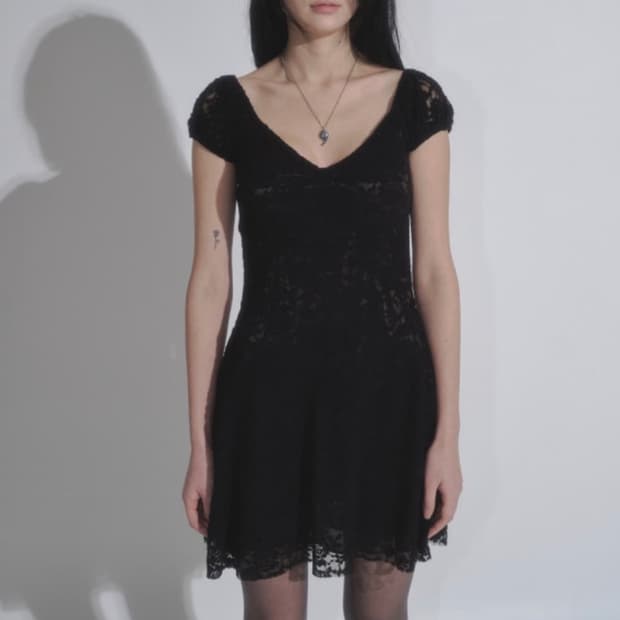 애즈온 플로라 레이스 드레스 블랙