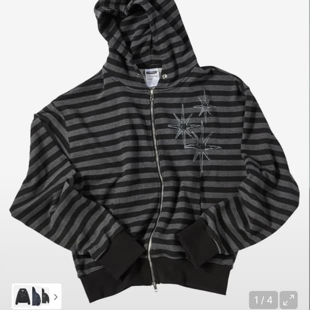 [언타이틀서울] 언타이틀 스테리나잇 스트라이프 후드집업