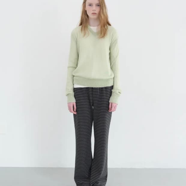 엔조블루스 마일드 스트라이프 밴딩 부츠컷 팬츠