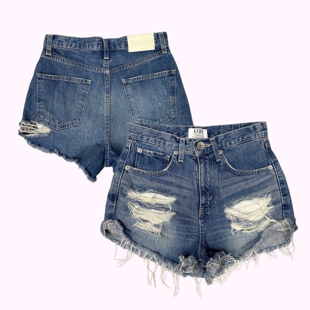 distressed denim hotpants
