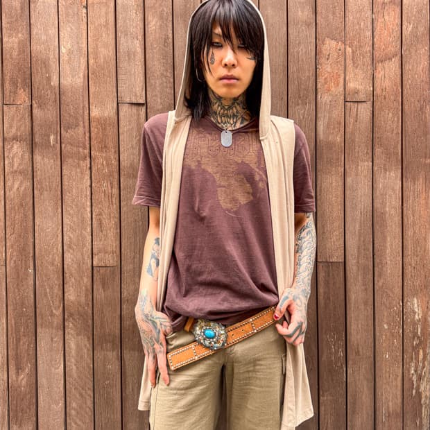 Hooded Drape Sleeveless Cardigan 
