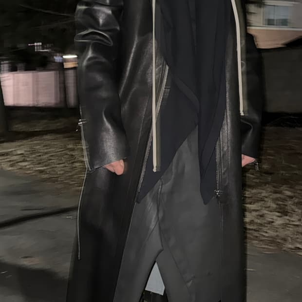 릭오웬스 클라우드 레더 롱코트