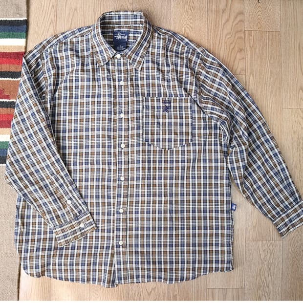
미국판 90s stussy 스투시 코튼100% 빈티지 체크남방

