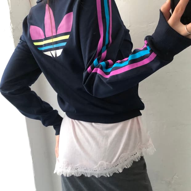 Adidas 아디다스 네이비컬러 파이어버드 멀티컬러 우먼라인 트랙탑