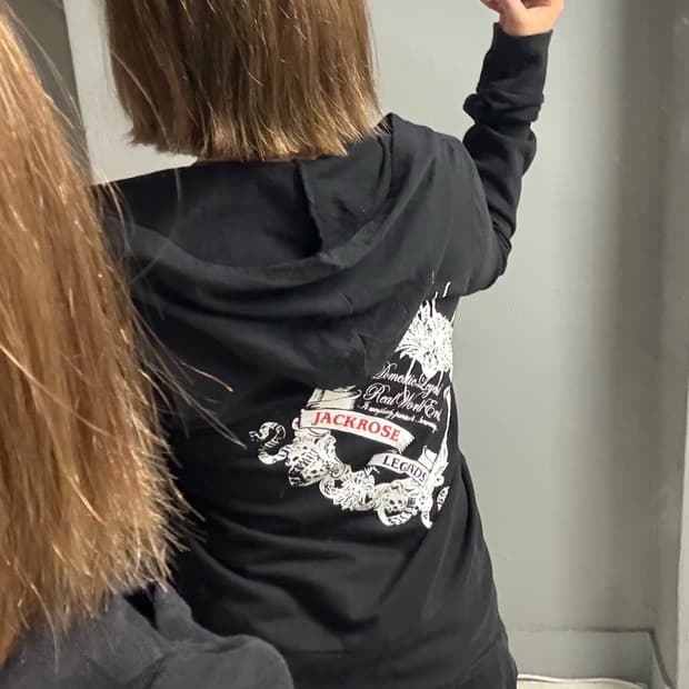 Jackrose back printing 2-way hood zip-up