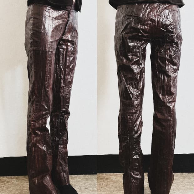 구찌 by 톰포드 01 장어가죽 플레어 레더팬츠