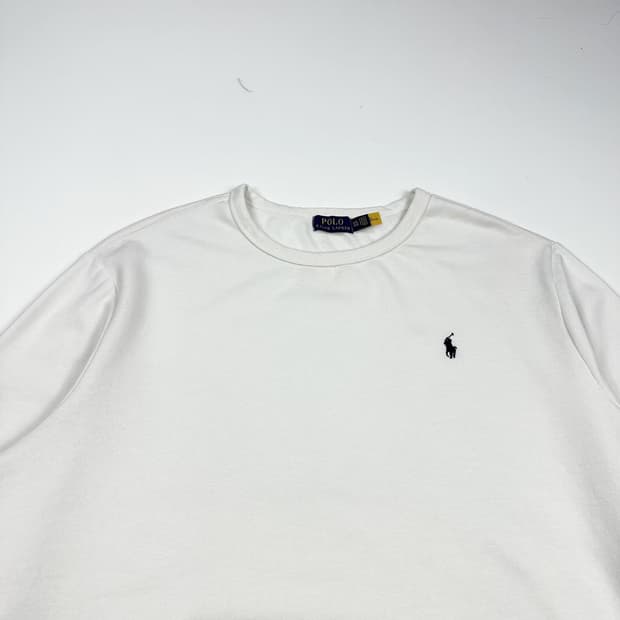 폴로 랄프로렌 포니 사이드라인 화이트 맨투맨 (XXL)
