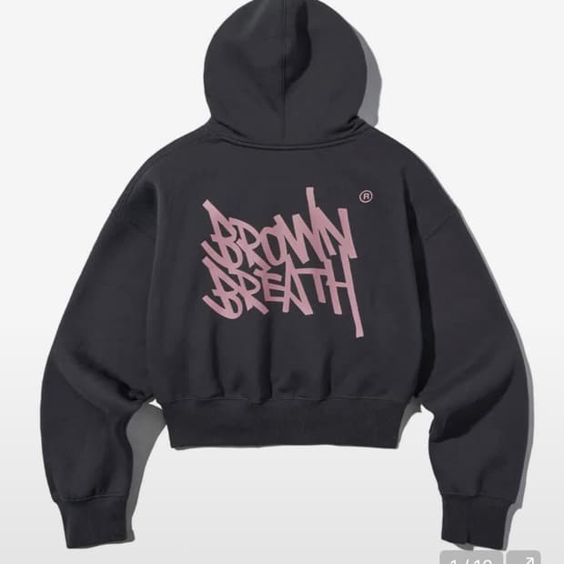 브라운브레스 W TAG CROP HOODIE 크롭 후드