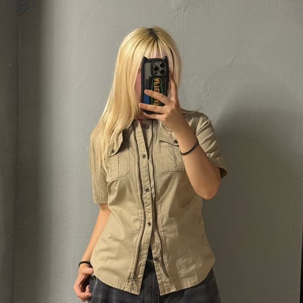 male & co zipper detail pocket shirt