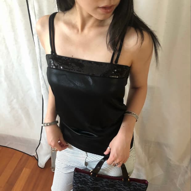 spangle sleeveless top