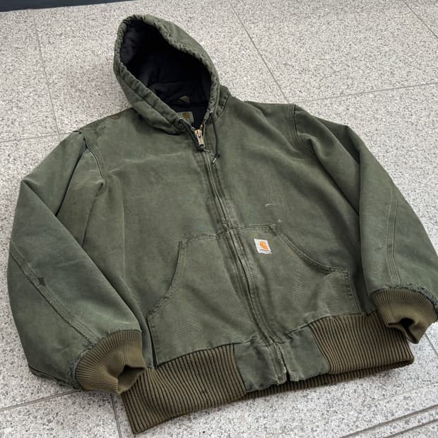 [M] 칼하트 j130-211 후드 집업 자켓 카키 그린