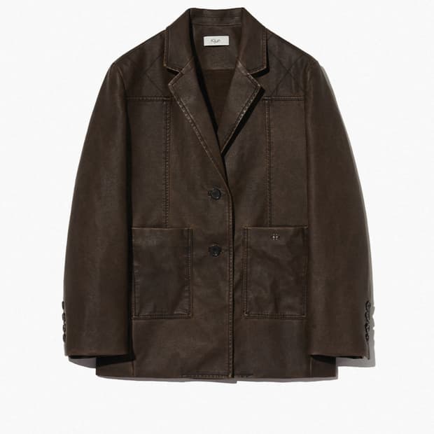 Kijun 에코 레더 자켓 다크 브라운 M