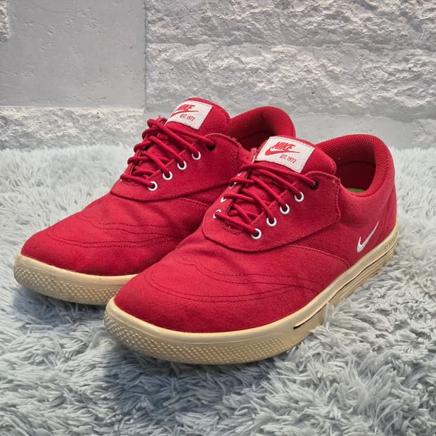 7q-12:나이키 루나론 캔버스 로우 레드 (26.5cm)