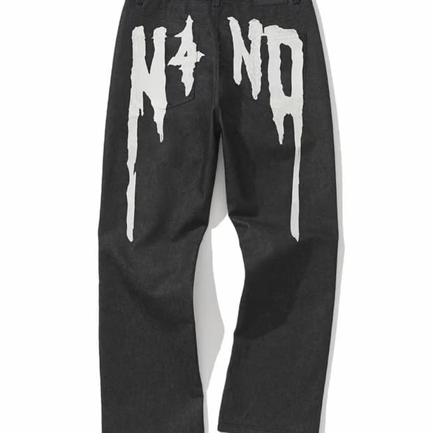 [XL] 낫포너드 N4ND Drip Logo Denim Pants
