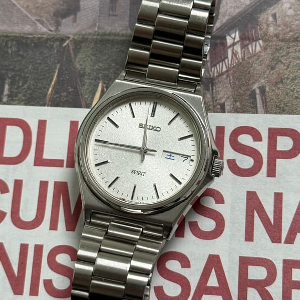 세이코 Seiko SPRIT 쿼츠 스노우 플레이크 데이데이트