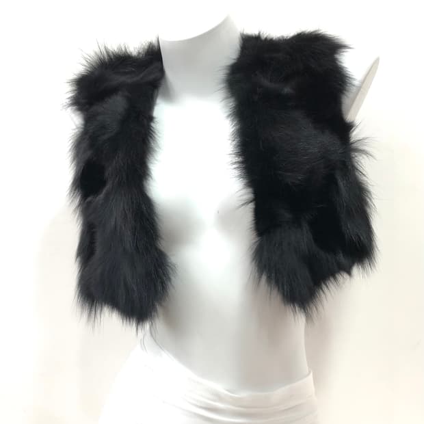 black fox fur crop vest