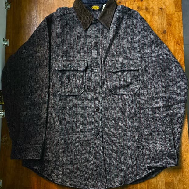 울리치 헤링본 코듀로이 카라 셔츠 자켓 L 싸이즈 105 USA