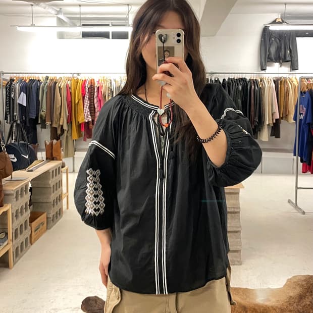 BEAMS ethnic tunic blouse
