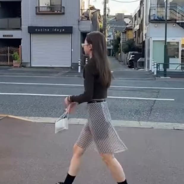 캐롤쇼페 체크 시어 스커트 (새상품)