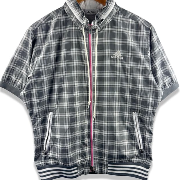 아디다스 그레이 핑크 반팔 집업3106