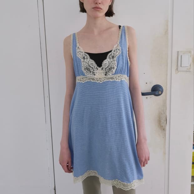 노컨텐츠 Delicate Lace Dress _ Blue