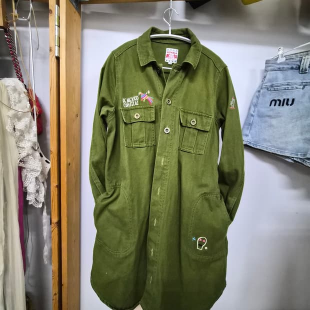 titicaca 티티카카 자수 야상롱셔츠