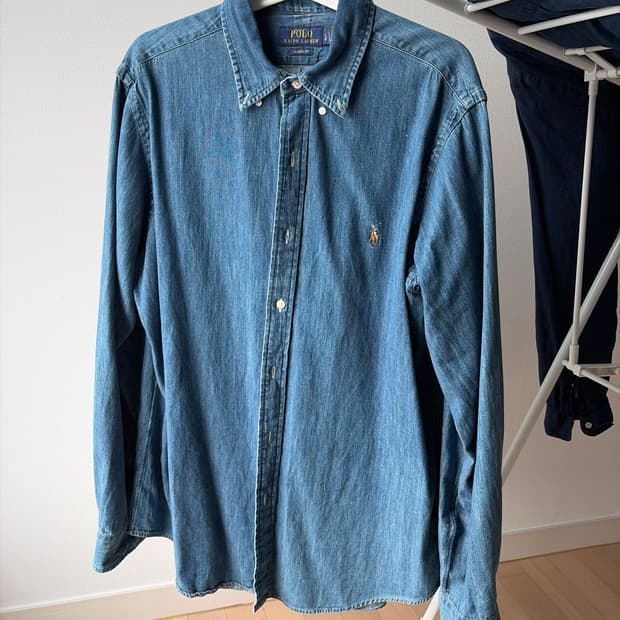 폴로 데님셔츠 클래식핏 라지