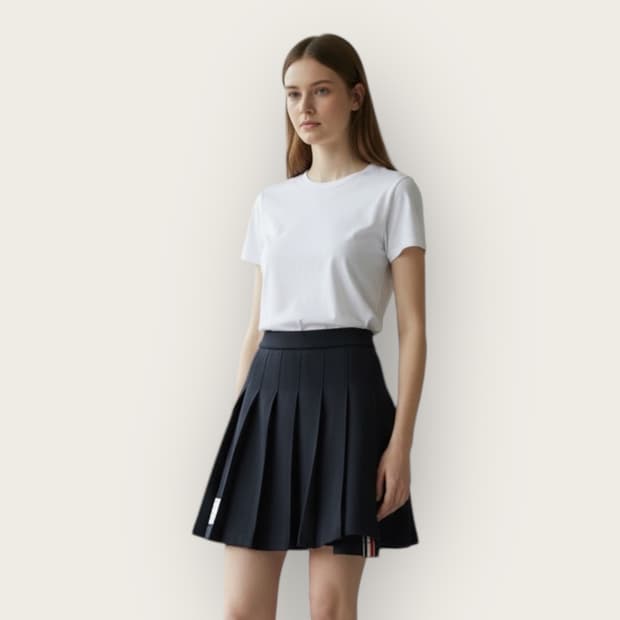 42/ 톰브라운 루프백 플리티드 플리츠 스커트